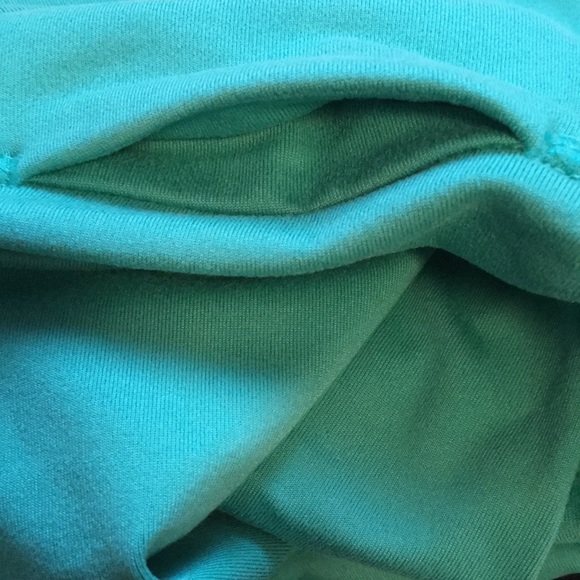 Crown and Ivy turquoise workout pants with scallop detail at ankle. - Picture 6 of 7